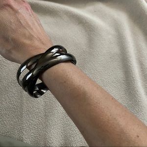 Bangle bracelets - Dark Silver
